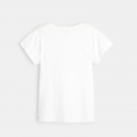Okaidi T-shirt manches plissees motif sequin blanc fille