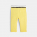 Obaibi Pantalon maille cotelee uni jaune bebe garcon