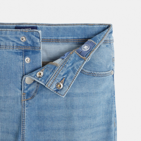 Okaidi Jean mom 5 poches et double ceinture bleu fille