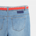 Okaidi Jean mom 5 poches et double ceinture bleu fille