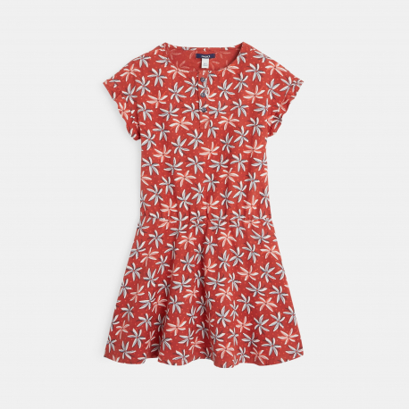 Okaidi Robe fluide imprime palmiers orange fille