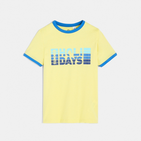 Okaidi T-shirt a message jaune garcon