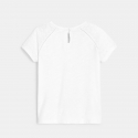 Okaidi T-shirt detail broderie anglaise blanc fille