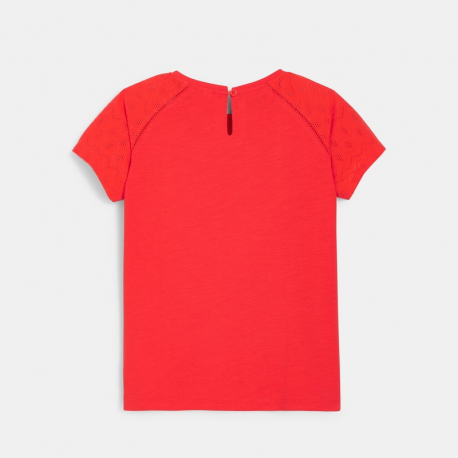 Okaidi T-shirt detail broderie anglaise blanc fille