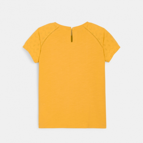Okaidi T-shirt detail broderie anglaise blanc fille