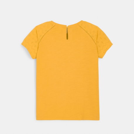 Okaidi T-shirt detail broderie anglaise blanc fille
