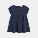 Obaibi Robe maille et broderie anglaise bleue bebe fille