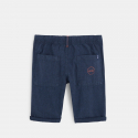 Okaidi Bermuda en toile a taille elastiquee bleu garcon