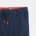 Okaidi Bermuda en toile a taille elastiquee bleu garcon