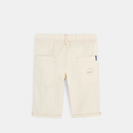 Okaidi Bermuda en toile a taille elastiquee bleu garcon