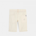 Okaidi Bermuda en toile a taille elastiquee bleu garcon