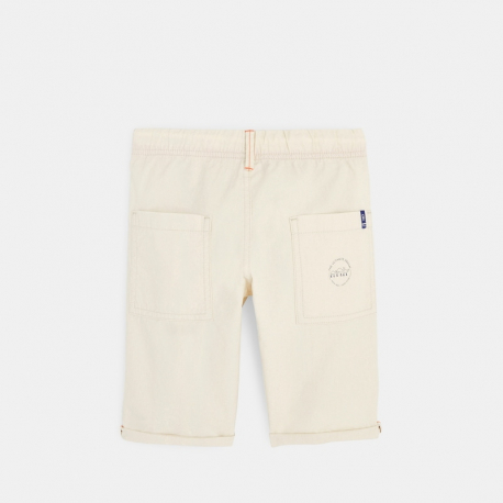Okaidi Bermuda en toile a taille elastiquee bleu garcon
