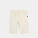 Okaidi Bermuda en toile a taille elastiquee bleu garcon