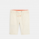 Okaidi Bermuda en toile a taille elastiquee bleu garcon