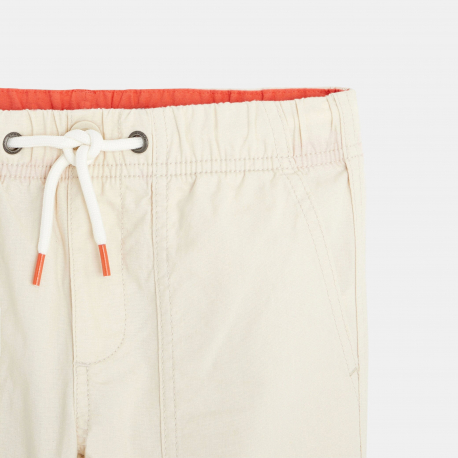Okaidi Bermuda en toile a taille elastiquee bleu garcon