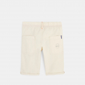 Okaidi Bermuda en toile a taille elastiquee bleu garcon
