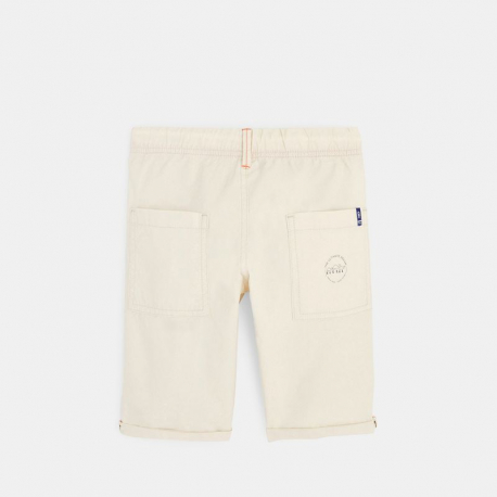 Okaidi Bermuda en toile a taille elastiquee bleu garcon