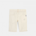 Okaidi Bermuda en toile a taille elastiquee bleu garcon