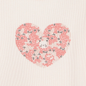 Obaibi T-shirt maille cotelee motif coeur rose bebe fille