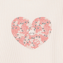 Obaibi T-shirt maille cotelee motif coeur rose bebe fille