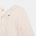 Obaibi T-shirt maille cotelee motif coeur rose bebe fille