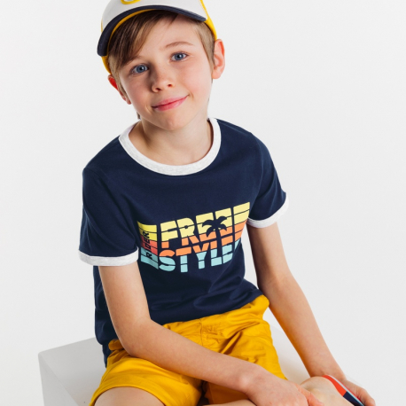 Okaidi T-shirt a message jaune garcon