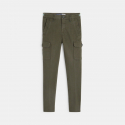 Okaidi Pantalon cargo coupe slim en toile vert garcon