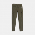 Okaidi Pantalon cargo coupe slim en toile vert garcon