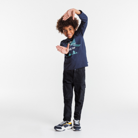 Okaidi Pantalon cargo coupe slim en toile vert garcon