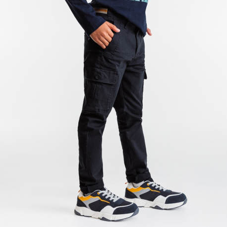 Okaidi Pantalon cargo coupe slim en toile vert garcon