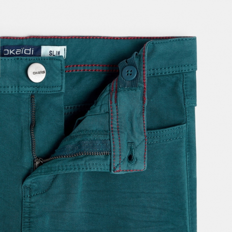 Okaidi Pantalon slim bi-stretch vert garcon