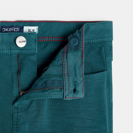 Okaidi Pantalon slim bi-stretch vert garcon