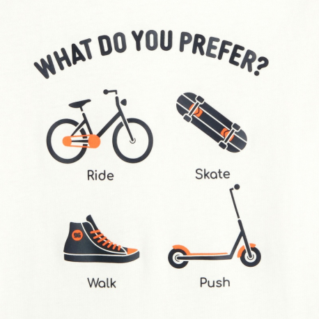 Okaidi T-shirt sport a message &quot;What do you prefer&quot;