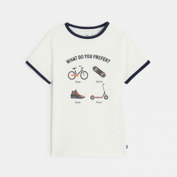 Okaidi T-shirt sport a message "What do you prefer"