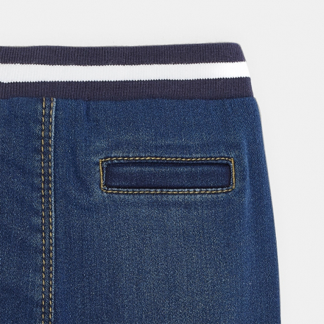 Obaibi Pantalon maille cotelee uni jaune bebe garcon
