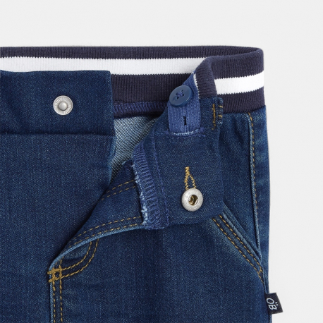 Obaibi Pantalon maille cotelee uni jaune bebe garcon