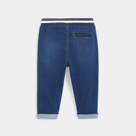 Obaibi Pantalon maille cotelee uni jaune bebe garcon