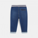 Obaibi Pantalon maille cotelee uni jaune bebe garcon