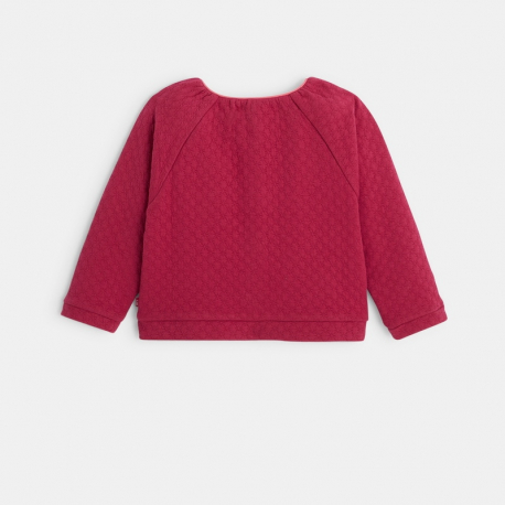 Obaibi Gilet maille jacquard fantaisie rose bebe fille