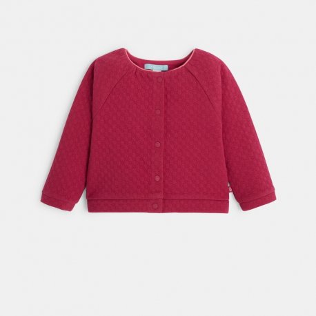 Obaibi Gilet maille jacquard fantaisie rose bebe fille
