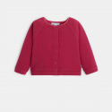 Obaibi Gilet maille jacquard fantaisie rose bebe fille
