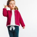 Obaibi Gilet maille jacquard fantaisie rose bebe fille