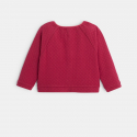 Obaibi Gilet maille jacquard fantaisie rose bebe fille