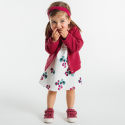 Obaibi Gilet maille jacquard fantaisie rose bebe fille
