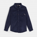 Okaidi Chemise en velours finement cotele bleue garcon