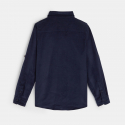 Okaidi Chemise en velours finement cotele bleue garcon