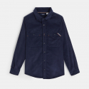 Okaidi Chemise en velours finement cotele bleue garcon