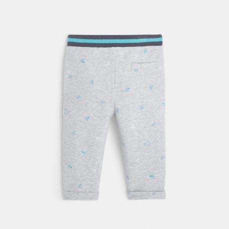 Obaibi Pantalon maille cotelee uni jaune bebe garcon
