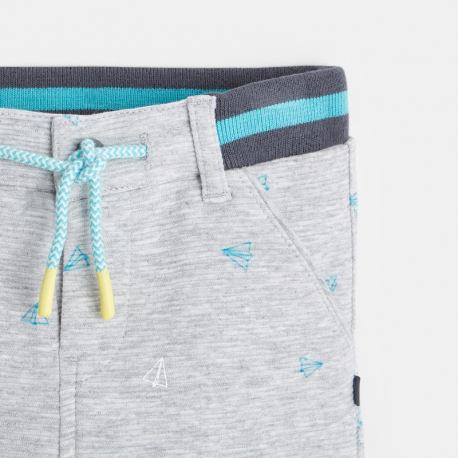Obaibi Pantalon maille cotelee uni jaune bebe garcon