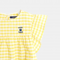 Okaidi Blouse a carreaux et manches volantees jaune fille